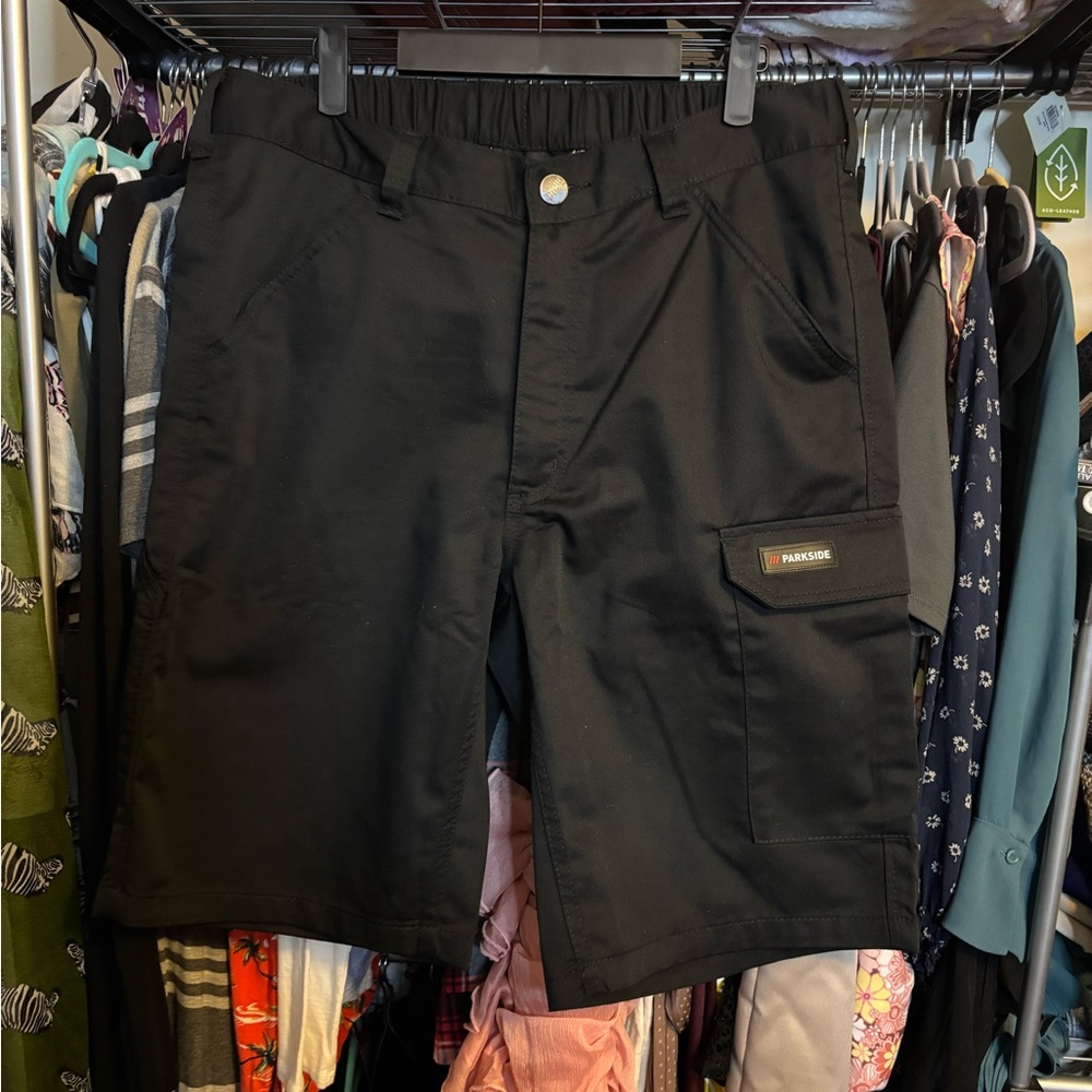 Parkside Men's Stylish Black Cargo Work Shorts